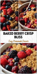 Golden oat Breakfast Crumble with mixed berries served in a dish for a cozy Berry Breakfast.